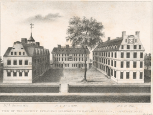 View of the ancient buildings belonging to Harvard College, Cambridge, Mass (NYPL b12349145-422857)